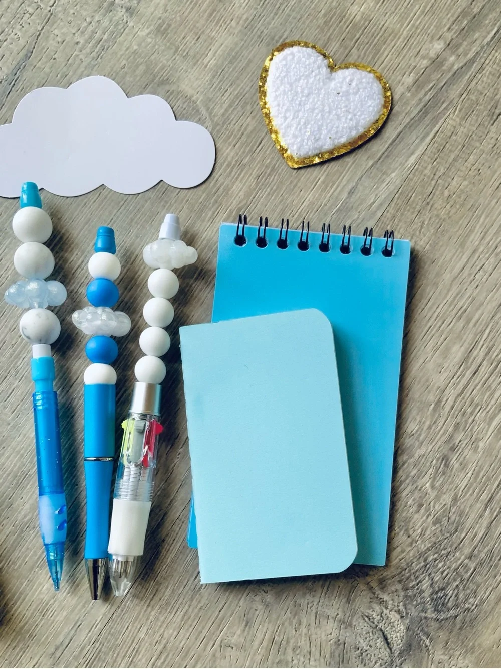 NEW📚 Handcrafted Stationery Set w/ Beaded Pens & Notebooks